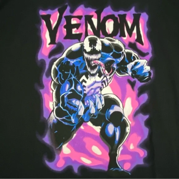 Venom Spider-Man Men's XXL 2XL T-Shirt Short Sleeve‎ Marvel Comics Purple Smoke - Picture 3 of 7
